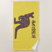 カンガルーアボリジナルモザイク ビーチタオル (正面)