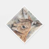 カンガルーウォーターカラーアート スタンダードランチョンナプキン (角)