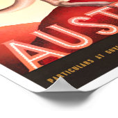 カンガルーオーストラリアヴィンテージ旅行 ポスター (角)