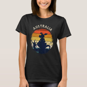 カンガルーオーストラリア動物オーストラリアレトロオーストラリア Tシャツ