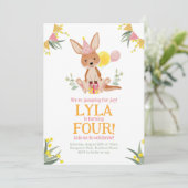 カンガルーオーストラリア動物誕生日 招待状 (スタンド正面)