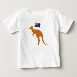 カンガルーオーストラリア国旗の白 ベビーTシャツ