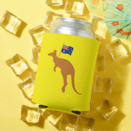 カンガルーオーストラリア国旗の黄色 缶クーラー