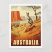 カンガルーオーストラリア有名ヴィンテージトラベルプレイス ポストカード (正面)