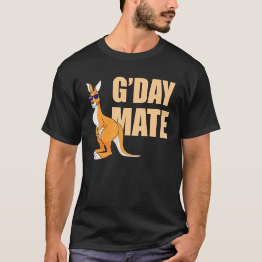 カンガルーオーストラリアG'Day Mateオーストラリアのシンボル Tシャツ (正面)
