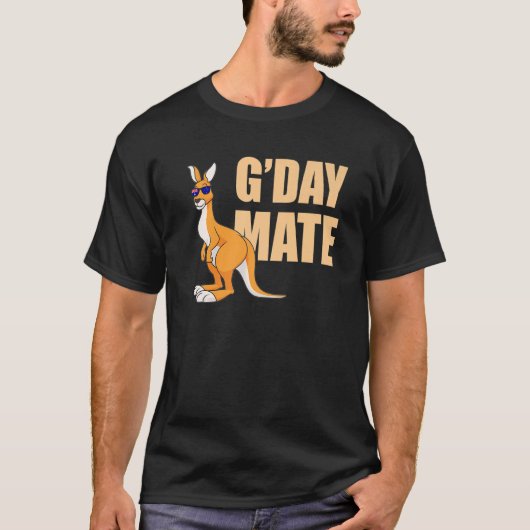 カンガルーオーストラリアG'Day Mateオーストラリアのシンボル Tシャツ (正面)