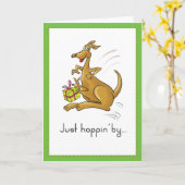 カンガルーキッド誕生日カード カード (黄色い花)