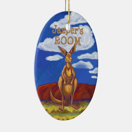 カンガルーギフト&アクセサリー セラミックオーナメント (右)