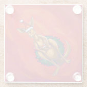 カンガルークリスマスオンレッド ガラスコースター (裏面)