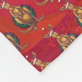 カンガルークリスマスオンレッド フリースブランケット (角)