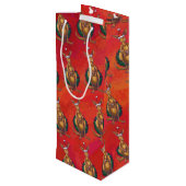 カンガルークリスマスオンレッド ワインギフトバッグ (裏面アングル)