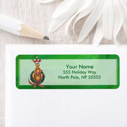 カンガルークリスマス絵を描オングリーンバック ラベル (インサイチュ)