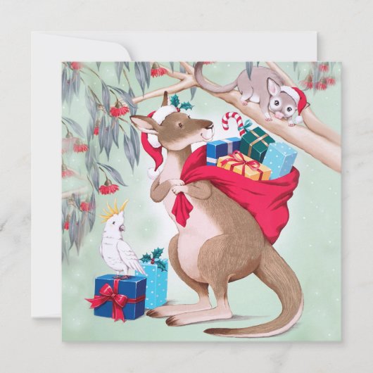 カンガルークリスマス - オーストラリアのクリスマスアート    カード (正面)
