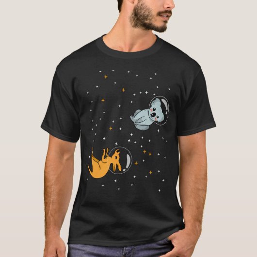 カンガルーコアラオーストラリア宇宙飛行士宇宙 Tシャツ (正面)