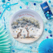カンガルーコアラスプラティプスクリスマスグムツリーボーブル ペーパープレート (パーティー)