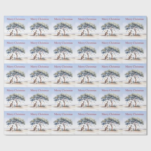 カンガルーコアラスプラティプスクリスマスグムツリーボーブル ラッピングペーパー (フラット)