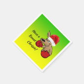 カンガルーサンタオーストラリアクリスマスパーティー スタンダードカクテルナプキン (角)