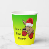 カンガルーサンタオーストラリアクリスマスパーティー 紙コップ (裏面)