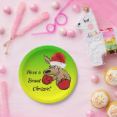 カンガルーサンタ7"オーストラリアのクリスマスパーティー ペーパープレート (パーティー)