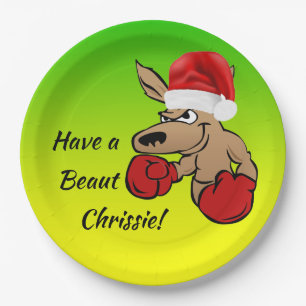 カンガルーサンタ9"オーストラリアのクリスマスパーティー ペーパープレート