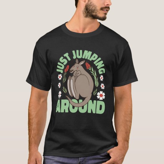 カンガルージャンプンのまわりにグ Tシャツ (正面)