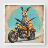 カンガルーバイク スクエア壁時計 (正面)