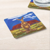 カンガルーパーティーセンター スクエアペーパーコースター (アングル)