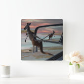 カンガルービーチ スクエア壁時計 (ホーム)