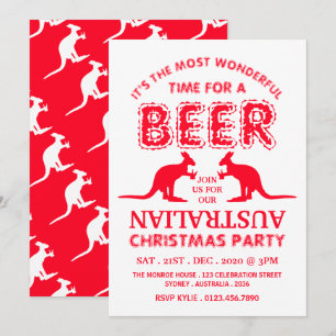 カンガルービール、オーストラリアのクリスマスパーティー 招待状