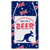 カンガルービール、オーストラリア国旗のクリスマスパーティー スモールペーパーバッグ (裏面)