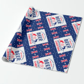 カンガルービール、オーストラリア国旗のクリスマス ラッピングペーパー (アンロールド)