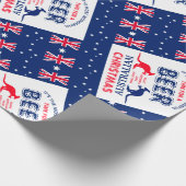 カンガルービール、オーストラリア国旗のクリスマス ラッピングペーパー (角)