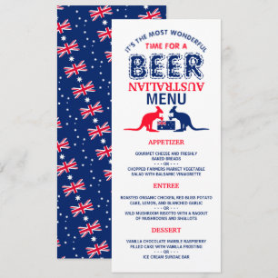 カンガルービール、オーストラリア国旗、クリスマスメニュー 招待状