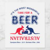 カンガルービール、オーストラリア国旗、クリスマス ワインラベル (シングルラベル)