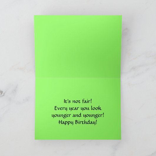 カンガルーファミリーハッピーバースデーユーモア カード (内部)