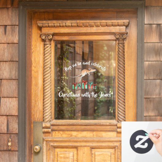 カンガルーホップオンイットウォーター色カスタム文字 ウィンドウサイン (ホームデコレーション)