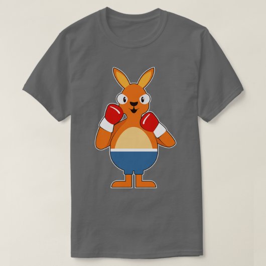 カンガルーボクサーとしてのボクシング手袋1 Tシャツ (デザイン正面)