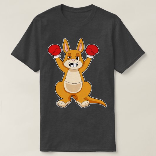 カンガルーボクサーボクシング手袋 Tシャツ (デザイン正面)