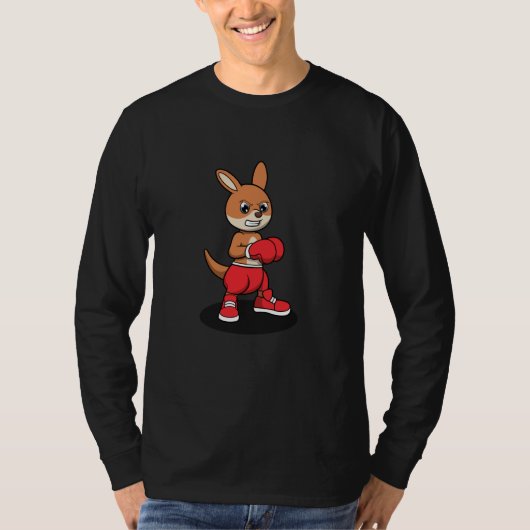 カンガルーボクシングホビースポーツかわいい動物 Tシャツ (正面)