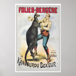 カンガルーボクシング - 1890年代のヴィンテージ風フランス美術 ポスター