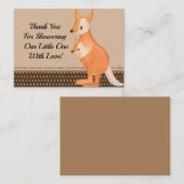 カンガルーママと彼女のベビーサンキューカード ノートカード (正面/裏面)