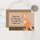 カンガルーママと彼女のベビーサンキューカード ノートカード (正面/裏面インサイチュ)