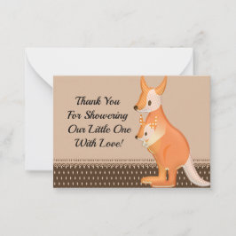 カンガルーママと彼女のベビーサンキューカード ノートカード