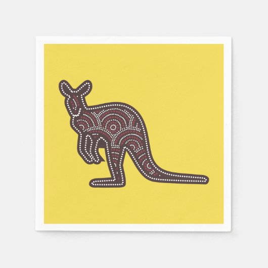 カンガルーモザイク スタンダードカクテルナプキン (正面)
