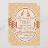 カンガルーユニセックスベイビーシャワー招待状男の子または女の子 招待状 (正面/裏面)