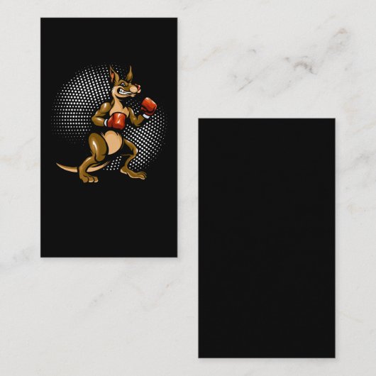 カンガルーユーモアボクサーアニマルおもしろいボクシング 名刺 (正面/裏面)