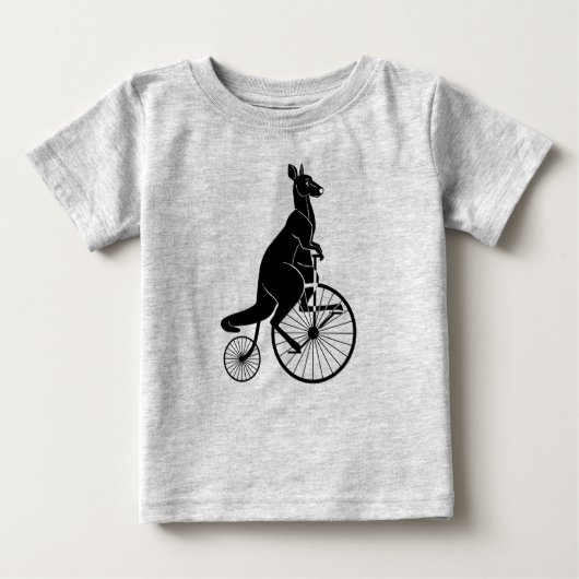 カンガルーライディングヴィンテージバイクルンプウェ ベビーTシャツ (正面)