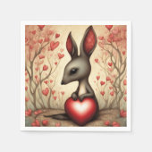 カンガルーラブ1 スタンダードカクテルナプキン (正面)