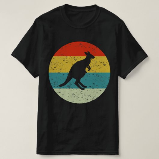 カンガルーレトロヴィンテージシルエット70s tシャツ (デザイン正面)
