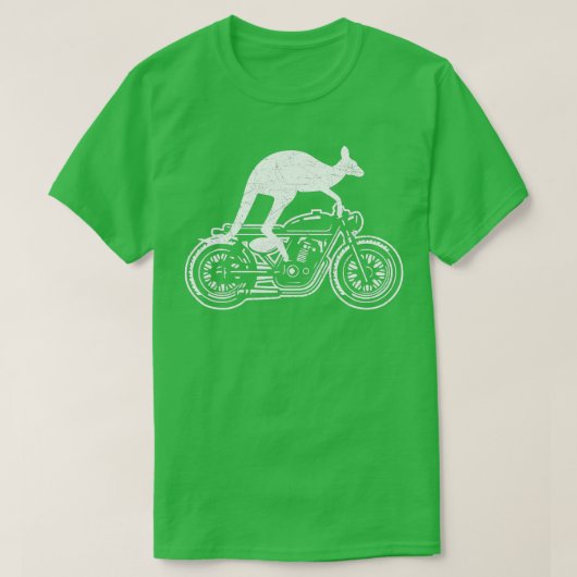 カンガルー乗用バイクAustraliaオートバイBik Tシャツ (デザイン正面)